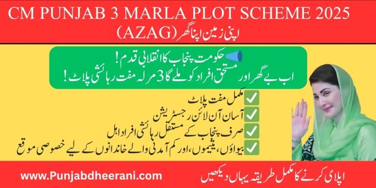 CM Punjab 3 Marla Plot Scheme 2025