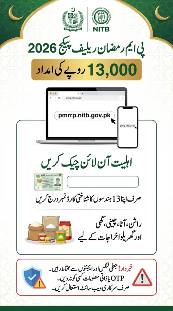 pmrrp.nitb.gov.pk Portal Launched To Check PM Ramzan Relief Package 2026 Eligibility